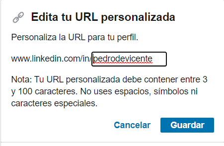 url perfil Linkedin cómo personalizarla 2