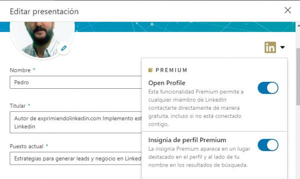 Linkedin Premium open profile