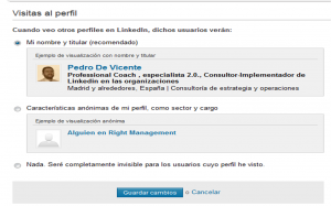 Cómo configurar información que dejas cuando visitas perfil Linkedin