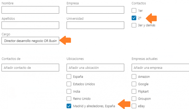 Análisis de red vía búsqueda avanzada en Linkedin 3