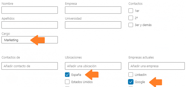 Análisis de red vía búsqueda avanzada en Linkedin 5