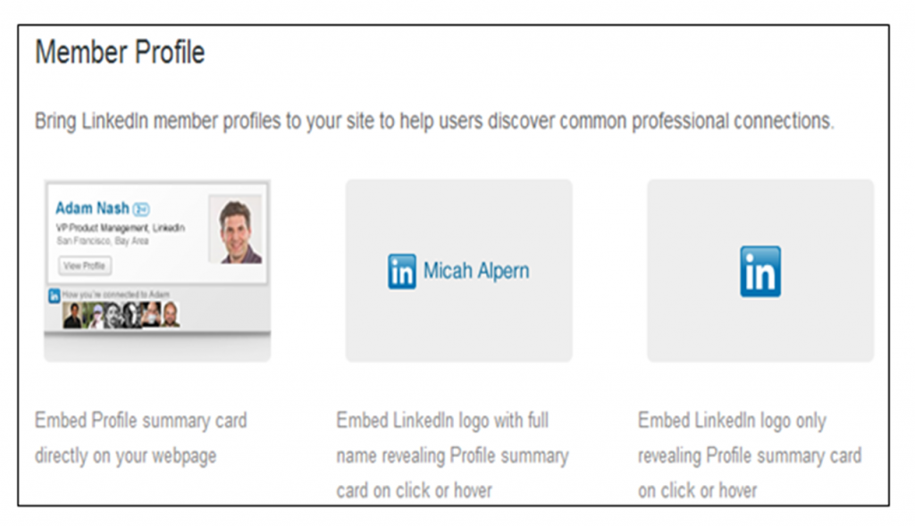 Member Profile - Mostrar el perfil Linkedin de profesionales clave