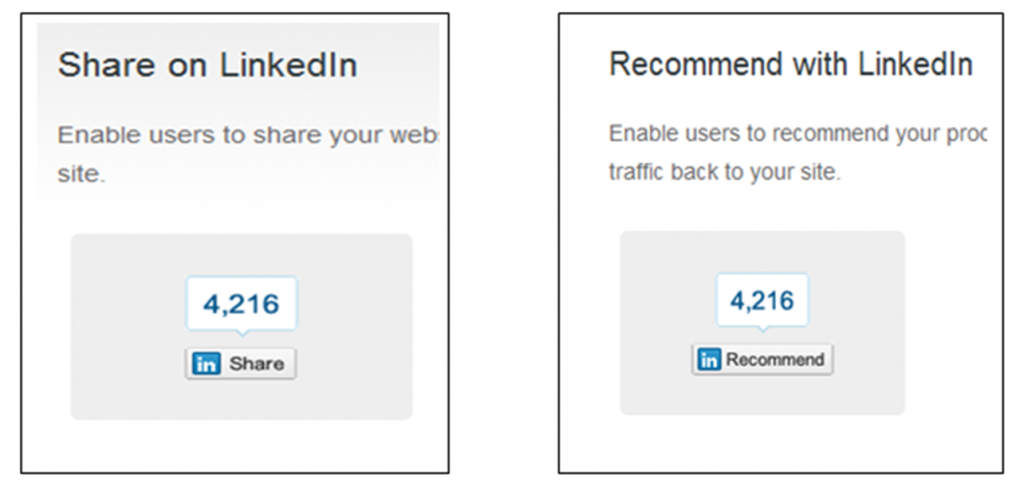 Share and Recommend whit LinkedIn - Facilidad para compartir entre contactos profesionales