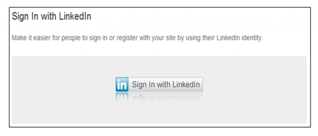 Sign in Registro de usuarios usando claves LinkedIn