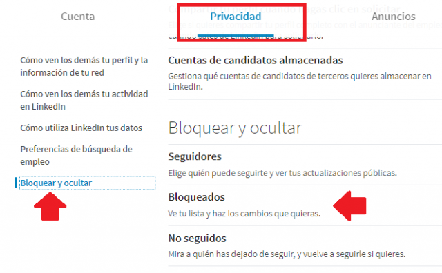 Desbloquear contactos Linkedin2