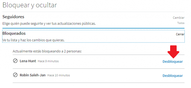 Desbloquear contactos Linkedin3