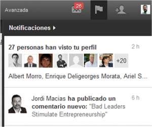 Linkedin influencers en notificaciones