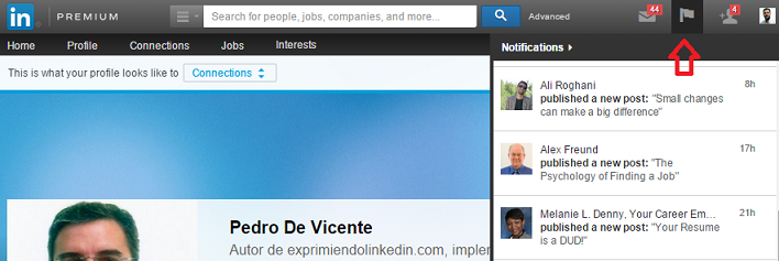 Notificaciones a seguidores en Linkedin