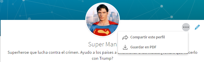 Menú desplegabla en Linkedin