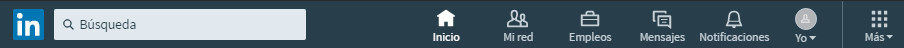 Menú nuevo del Perfil Linkedin
