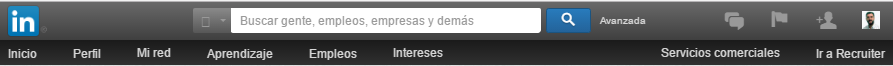 menú antiguo Perfil Linkedin