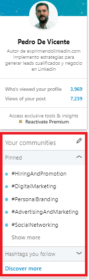 los hashtags en Linkedin 6