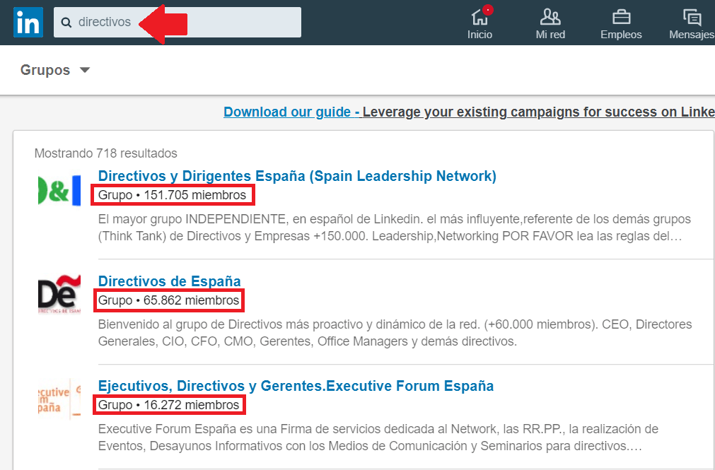 Perfil Linkedin - Grupos profesionales