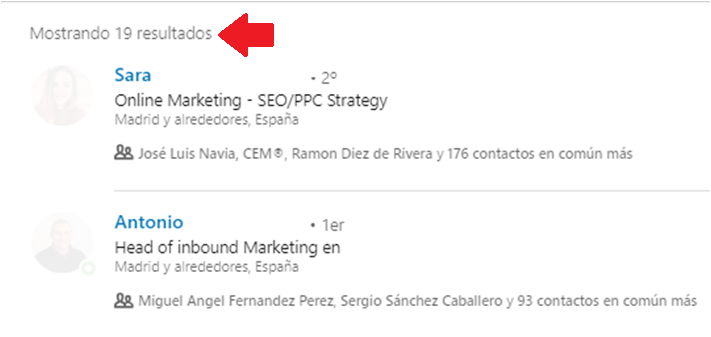 Linkedin gestión contactos - el filtro contacto de 6