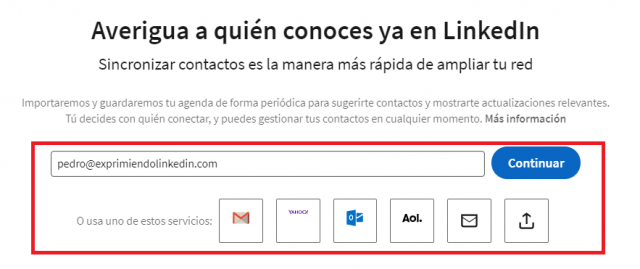 Invitar a conectar - sincronizar cuentas de correo 2