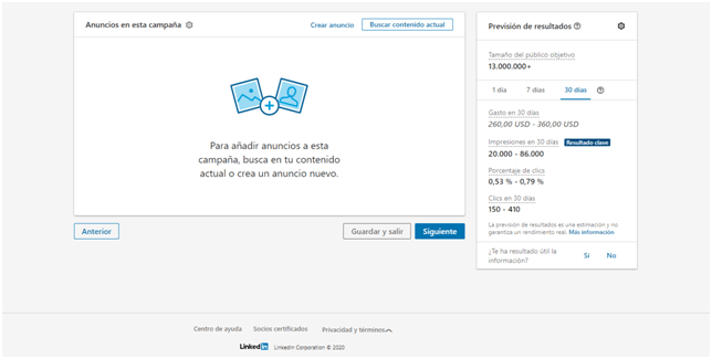 Linkedin ads - ANUNCIOS de la campaña