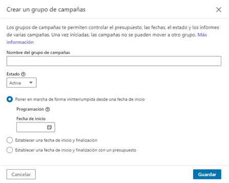 Linkedin ads - crear campañas