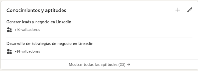 Creación del perfil de Linkedin - Comocimientos y aptitudes