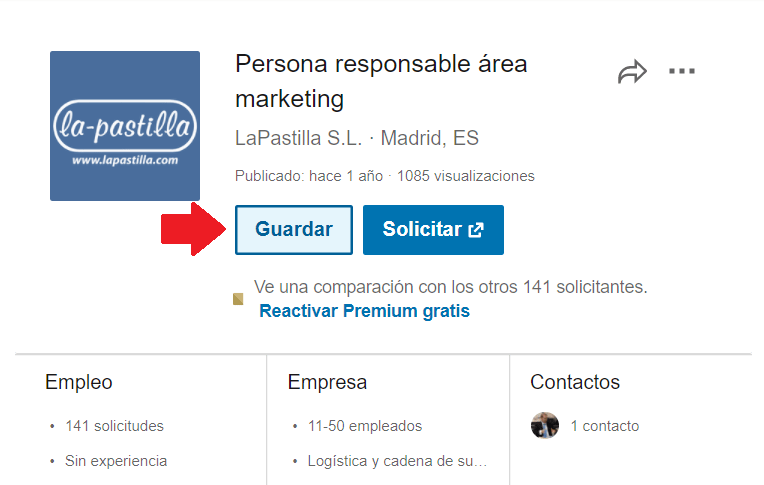 Linkedin empleos Guardados