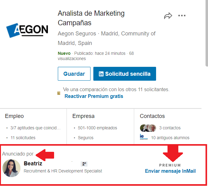 Linkedin empleos reclutador que recluta