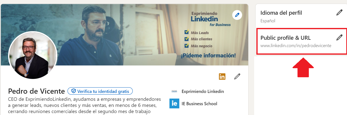 cómo personalizar la URL del perfil de Linkedin 2