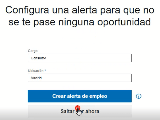 Crear cuenta en Linkedin - alerta de empleo