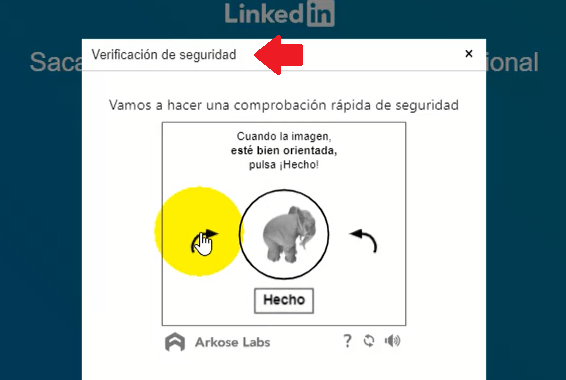 Crear cuenta en Linkedin - verificación