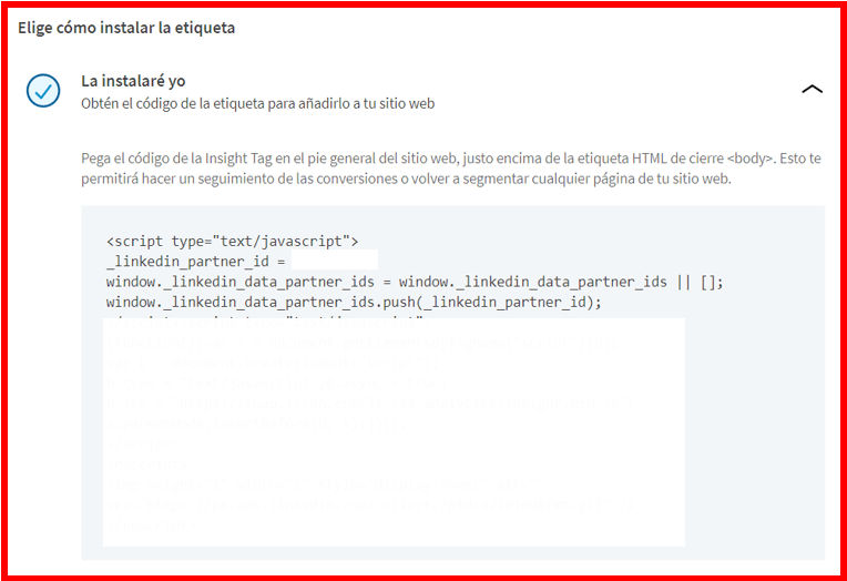 Linkedin Insight Tag - cómo instalar Linkedin Insight Tag 4