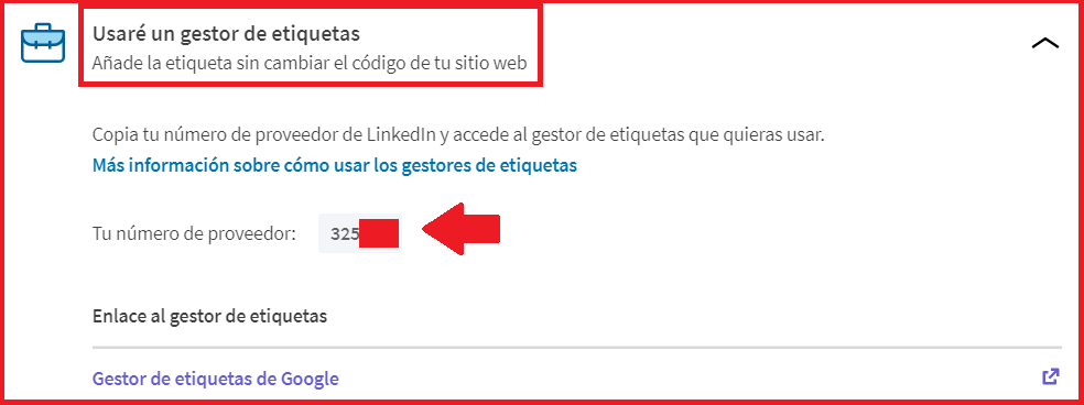 Linkedin Insight Tag con tag manager