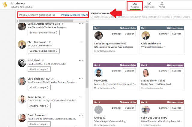 Linkedin sales navigator - mapa de cuentas