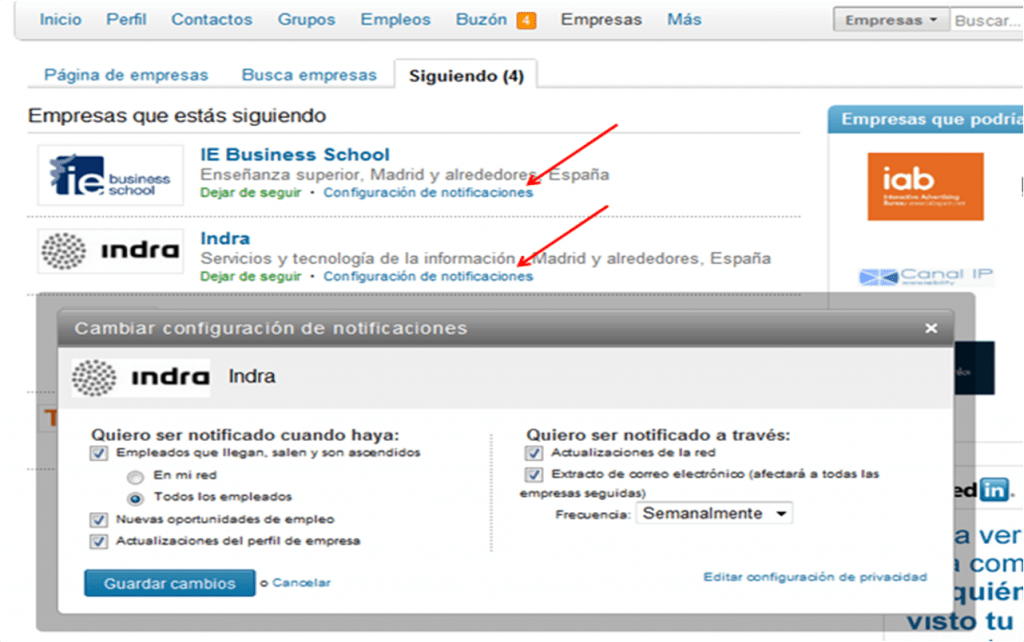 Empresas que sigues Empresas que sigues