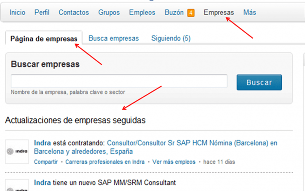 Página de empresas Página de empresas