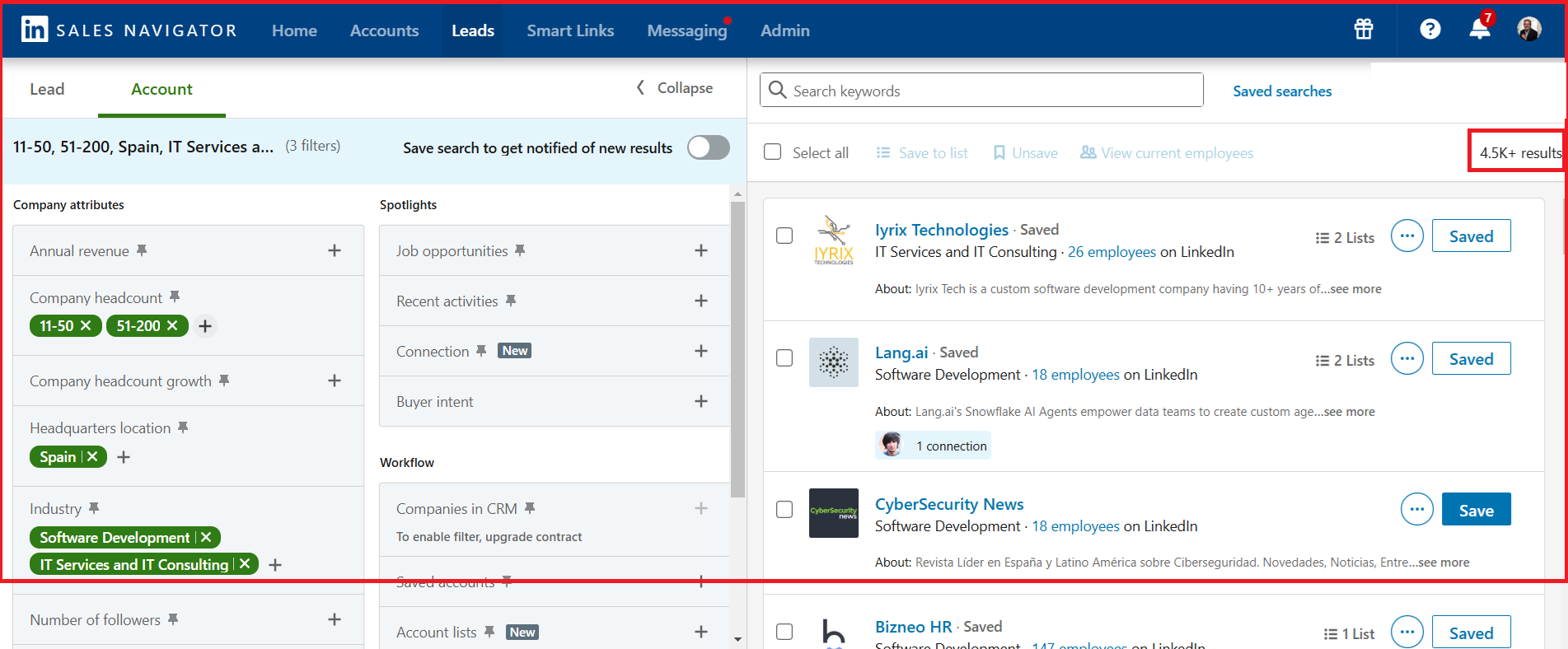Cómo construir listas de potenciales clientes con Linkedin 2