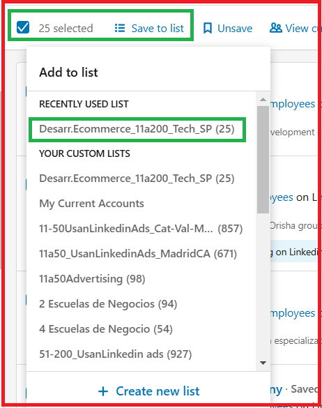 Como construir listas de potenciales clientes con Linkedin 10