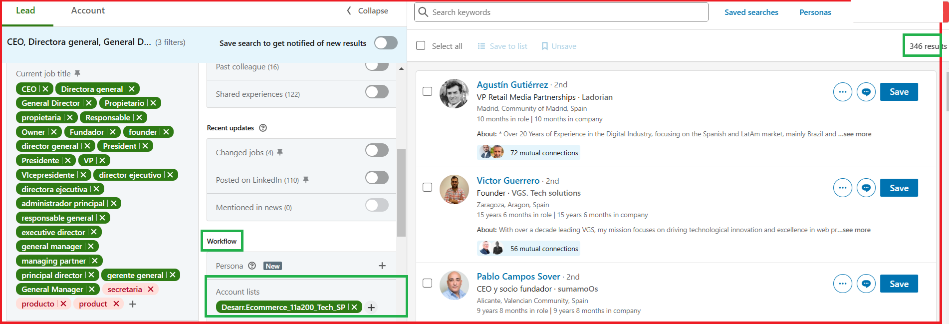 Como construir listas de potenciales clientes con Linkedin 13