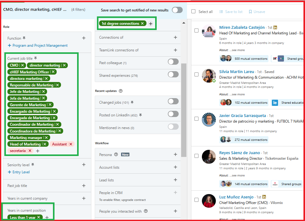 Como construir listas de potenciales clientes con Linkedin 16