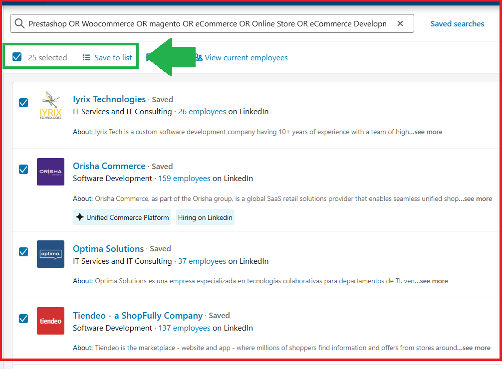 Como construir listas de potenciales clientes con Linkedin 8