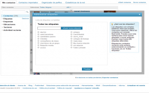 Etiquetas ordenar contactos Linkedin