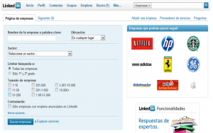 Opciones avanzadas búsqueda empresas en Linkedin